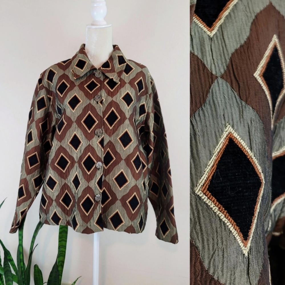 VTG 80s Tantrums Collection Diamond Print Jacket
